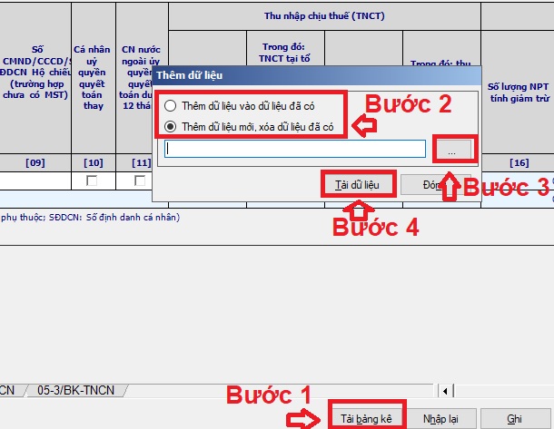 hướng dẫn tải bảng kê từ excel vào htkk