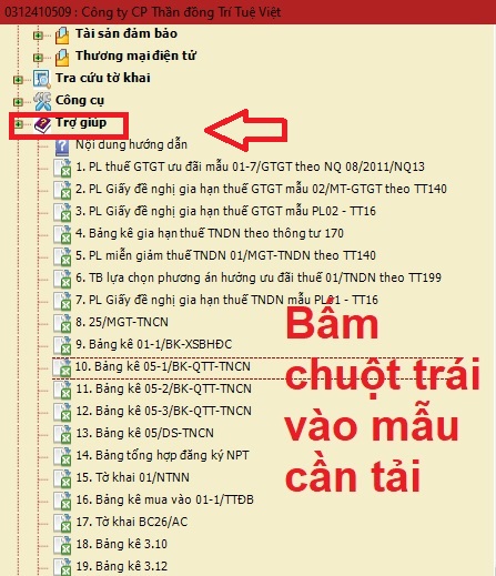 Lấy file Excel theo tiêu chuẩn của HTKK