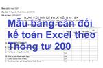 Mẫu bảng cân đối kế toán Excel theo Thông tư 200