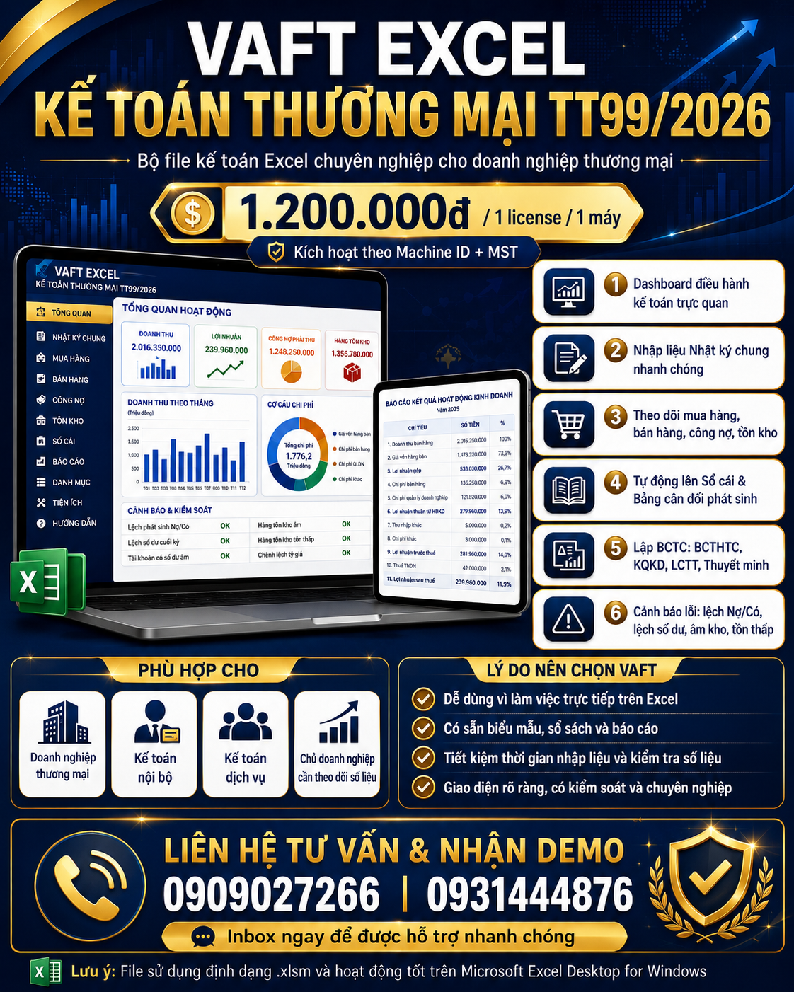 VAFT Excel Kế toán Thương mại TT99