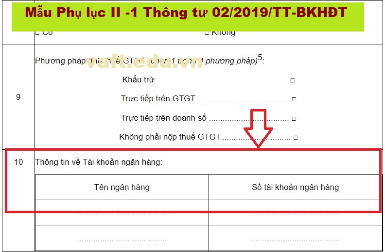 đăng ký tài khoản ngân hàng với sở kế hoạch đầu tư