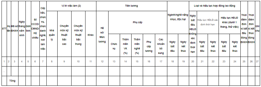 Mẫu báo cáo tình hình sử dụng lao động mới nhất 